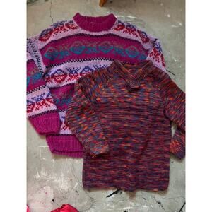 Vintage 90s Knit Sweater Lot Vintage Handmade